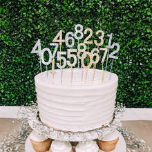 Счастливое украшение для именинного торта с золотым номером, украшение для торта с бриллиантами, украшение для торта ко дню рождения для принцессы, товары для свадебной вечеринки 2024 - купить недорого