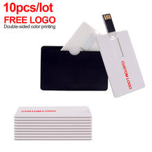 10pcs/lot credit card usb flash drive 64gb 32gb pen drive 4gb 8gb 16gb usb2.0 pendrive personlized memory stick bank card U disk 2024 - buy cheap