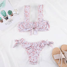 Women Swimsuit Push Up Bikini Set Summer Padded Bra V-Neck Two Piece Bathing Suit  floral print leopard Swimsuit Beachwear 2024 - buy cheap