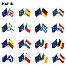 Emblemas de metal de bandeira da amizade europeia, emblemas para mochilas, boné de ícone militar/chapéu, joia de broche 2024 - compre barato