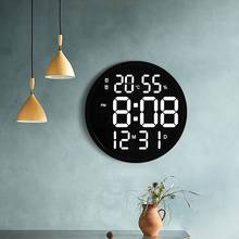 Светодиодные настенные часы с большим количеством, современный дизайн, электронные цифровые настенные часы, настенные часы для украшения дома DL60WC 2024 - купить недорого