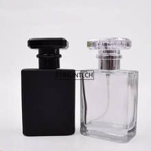 Botellas de Perfume rellenables con espray, envase de cosméticos vacío, de vidrio transparente y negro, 50 piezas, 50ml, F3660 2024 - compra barato
