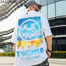 Camiseta solta masculina com manga curta, tendência de verão, estilo harajuku, hip-hop, diabo, meninas 2024 - compre barato