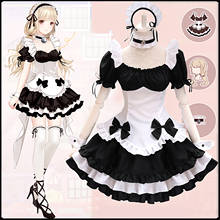 7 Piece Set French Maid Outfit Lolita Cosplay Dresses Girls Amine Cute Waitress Cafe Woman Dress Sissy Maid Costumes Uniform 2024 - buy cheap