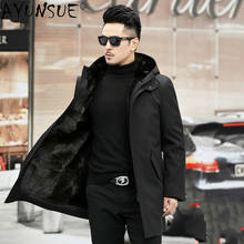 AYUNSUE Man Jacket 2020 Jackets for Men Winter Clothes Mens Thick Parka Hooded Real Mink Fur Coat 5XL Fur Parkas Ropa LXR816 2024 - buy cheap