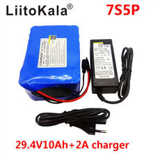 LiitoKala 24v 10ah 7S5P battery pack 15A BMS 250w 29.4V 10000mAh battery pack for wheelchair motor electric power+2A charger 2024 - buy cheap
