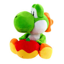 Peluche de dragón verde con manzana para niños, muñeco de peluche de 18cm, regalo de Navidad 2024 - compra barato