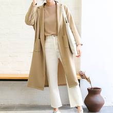 2019 mujeres otoño e invierno nuevo abrigo coreano moda gran tamaño abrigo femenino gabardina estilo coreano abrigos Retro DD2406 2024 - compra barato