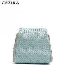 CEZIRA, модная женская сумка из искусственной кожи, роскошная женская тканая сумка на молнии, женская брендовая сумка из искусственной кожи, сумка-мессенджер через плечо 2024 - купить недорого