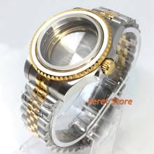 40mm gold watch case sapphire glass date Jubilee stainless steel case fit ETA2836 Miyota 82 series Mingzhu DG 2813 3804 movement 2024 - buy cheap