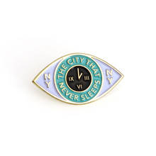 The City That Never Sleeps enamel pin New York eyes brooch 2024 - buy cheap