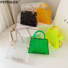 Clear Acrylic Jelly Flap Bag Luxury Trapezoid Box Transparent Handle Crossbody Bags Women Fashion Ice Crack Candy Color Handbag 2024 - buy cheap