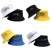 SMILE Bucket Hat Double Sided Bucket Hat Smiling face Unisex Fashion Bob Cap Hip Hop Gorro Men Summer Cap Casual Korean 2024 - buy cheap