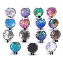 6 pairs /lot   12mm  Stainless Steel Mermaid Fish Scales Stud Earrings Faux Druzy Jewelry For Women Party Gift 2024 - buy cheap