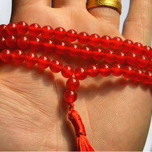 6mm budismo tibetano 108 colar mala com contas de oração rubi vermelho 2024 - compre barato