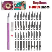 Non-Slip Metal Scalpel Kn-ife Tools Kit Cutter Engraving Craft Kni-ves + 40pcs Blades Mobile Phone PCB DIY Repair Hand Tools 2024 - buy cheap