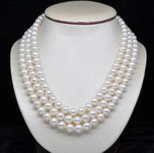 A++ Natural 3-Strand 8-9MM White Pearl Necklaces (17"18"19" ) 2024 - buy cheap