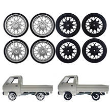 4PCS Upgrade Rim Wheel Hubs Rubber Tires RC Car Spare Parts Accessories For WPL D12 Black Silver Tire Kids Boys Toy 2024 - buy cheap