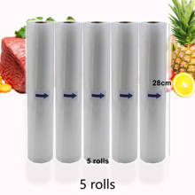 5 рулонов/лот 28 см x 500 см Вакуумный Термоупаковщик пакеты для хранения пищевых продуктов пакеты для хранения продуктов Saran wrap 2022 - купить недорого