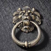 1PCS Chinese Antique Door Knocker Bronze Cabinet Handle and Knobs Lion Head Style Cupboard Door Drawer Pulls Furniture Hardware 2024 - buy cheap