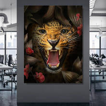 Impressão hd chita pintura da lona arte da parede animais selvagens fotos 1 painel modular poster decoração para casa sala de estar quadro 2024 - compre barato