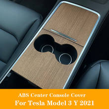 For Tesla Model 3 Y 21-22 ABS Imitation wood grain Center Console Car Protective Console Wrap 2024 - buy cheap