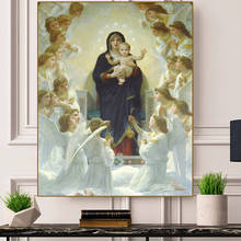 Arte pintura a óleo virgem maria cristã quadros em tela quadros e impressões igreja católica casa decoração pintura 2024 - compre barato