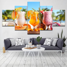 Five-Piece Art Poster Summer Ice Drink Print Canvas Painting Template Print Modern Home Decoration Living Room Mural Frameless 2024 - buy cheap