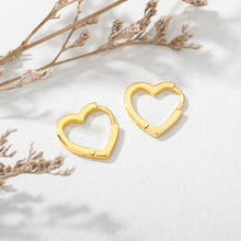 Korean Stud Earrings Gold Silver Color Heart Stud Earrings for Women Fashion Jewelry 2020 New Earrings Christmas Jewelry Gift 2024 - buy cheap