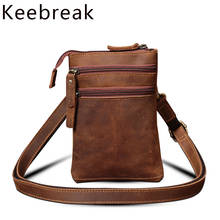 Keeback-Bolso cruzado de cuero Crazy Horse para hombre, bandolera pequeña con solapa, Estilo Vintage, Personal, bandolera 2024 - compra barato