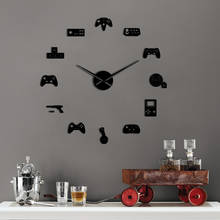 Video Game Consoles DIY Large Wall Clock For Kids Room Gaming Wall Art Home Decor Gamepad Mirror Stickers Clock Watch Gamer Gift 2024 - buy cheap