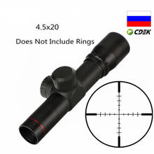 Mira telescópica táctica para Rifle de caza, visor óptico de retícula P4 con tapas de lente abatible, 4,5x20, 1 pulgada 2024 - compra barato
