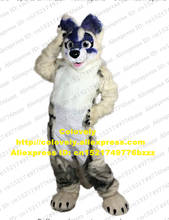Gray White Long Fur Furry Fox Husky Dog Wolf Fursuit Mascot Costume Adult Cartoon Outfit Commercial Promotion Film Theme zz7566 2024 - buy cheap