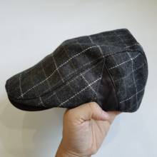 Sombrero de pintor a cuadros para hombre y mujer, Boina a cuadros gris, accesorios de Cosplay, boinas informales, gorro cálido para invierno 2024 - compra barato