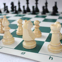 Juego de mesa de Ajedrez de madera, juego de ajedrez de 97mm, extragrande, de madera maciza, estándar, con placa de cuero, regalo 2024 - compra barato