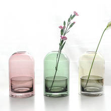 Стеклянный подсвечник в скандинавском стиле простой дизайн прозрачная стеклянная ваза цветочное искусство моделирование Цветочная композиция украшения 2024 - купить недорого