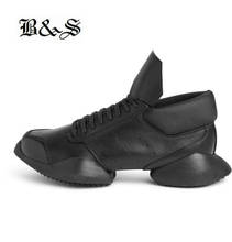 Black& Street Exclusive New Tide genuine Leather Punk Boots Causal Run Trainer genuine Leather  Boot 2024 - buy cheap