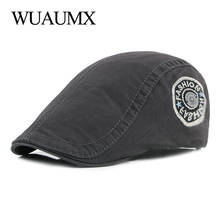 Wuaumx Unisex Fashion Summer Berets Hat Men Women Peaked Cap Solid Cotton Duckbill Hat Painter Newsboy Cap Adjustable casquette 2024 - buy cheap
