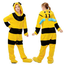 Kigurumi-Pijama de abeja para hombres y mujeres, ropa de dormir de franela, disfraces de Cosplay de animales para adultos, Invierno 2024 - compra barato