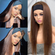 Pelucas de diadema recta, cabello humano brasileño hecho a máquina, Color marrón #4, pelucas de cabello humano con diadema sin pegamento, sin encaje 2024 - compra barato