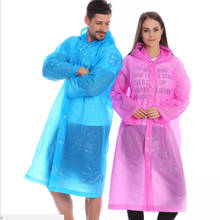 Fashion Women men EVA Transparent Raincoat Portable Outdoor Travel Rainwear Waterproof Camping Hooded Ponchos Plastic Rain Cover 2024 - buy cheap