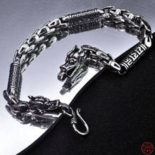 Bocai s925 prata esterlina pulseiras moda seis sílaba mantra dragão escala-corrente corda de mão puro argentum jóias para homem 2024 - compre barato