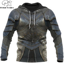 Худи в стиле Харадзюку Knight Armor с 3D принтом, модная толстовка с капюшоном в стиле тамплиера, повседневная куртка унисекс, худи для косплея 2024 - купить недорого