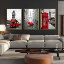 Pinturas en lienzo del paisaje realista de Londres, impresiones artísticas de pared del Big Ben, carteles e impresiones, 3 paneles, imágenes de pared para sala de estar 2024 - compra barato