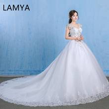 LAMYA Rhinestone Crystal Vestidos Novia Luxury Appliques Wedding Dresses Off Shoulder Princess Bridal Gowns Robe De Mariee 2024 - buy cheap