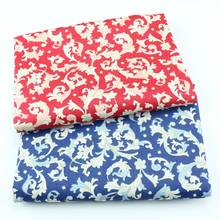 160cm*50cm Vintage blue red flower cotton fabric DIY bedding apparel dress patchwork fabric kids handwork cotton cloth tecido 2024 - buy cheap