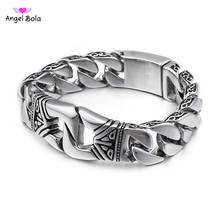 Stainless Steel Charm Buddha Bracelets Men Punk Style Metal Man Bracelets Bangles Wristband Homme Jewelry 2024 - buy cheap