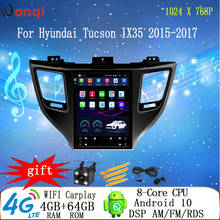 Rádio multimídia para carro estilo tesla 9.7, android, dvd, navegação gps, vídeo, tela dsp, para hyundai, tucson, ix35, 2007-2012 2024 - compre barato