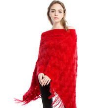 Poncho luxuoso feminino, capa de inverno para mulheres, de malha de caxemira, casaco sólido, quente, capa feminina, pulôver e capa 2024 - compre barato