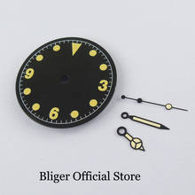 Nologo-esfera de reloj de 28,5mm, accesorio negro + reloj de ajuste manual, movimiento MIYOTA 2024 - compra barato